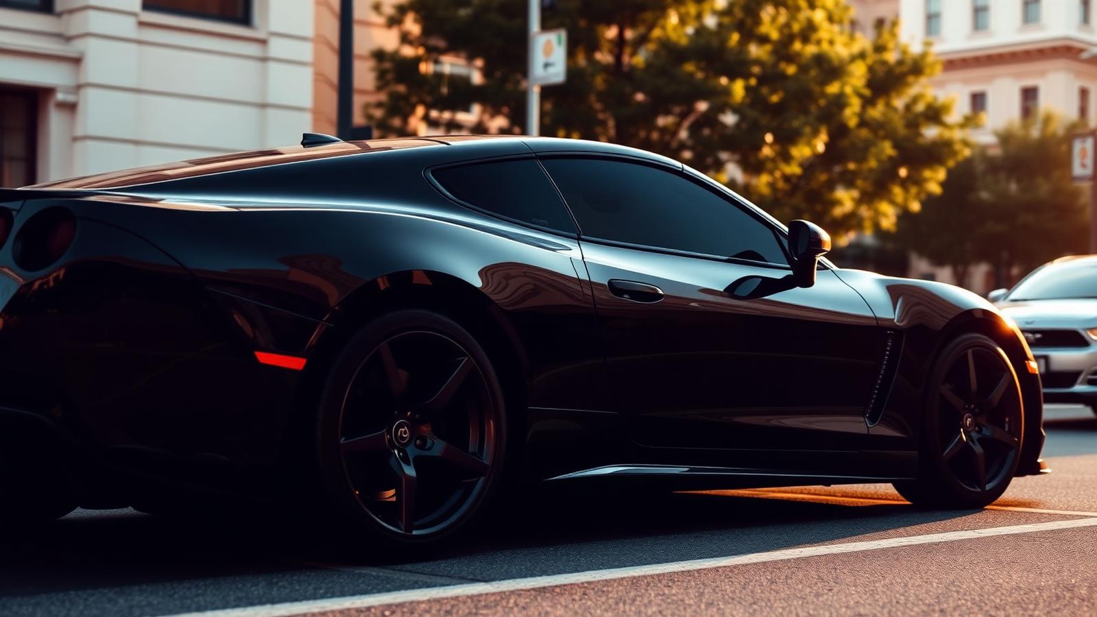 Black car with tinted windows